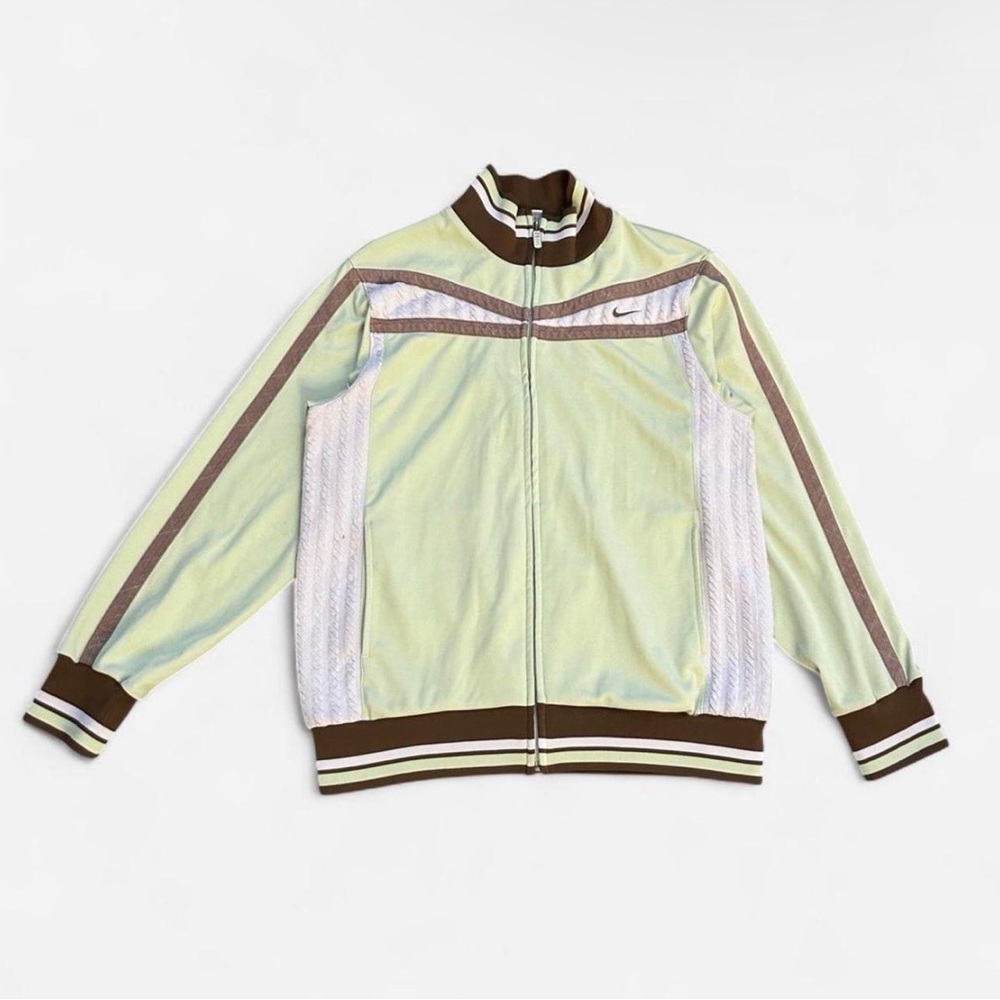 Mens Vintage Nike Mint Green & Brown Retro Track Jacket